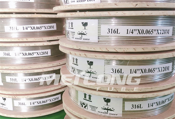 Άνευ ραφής SS316L ASTM A269 NACE MR0175/ISO15156 SS υδραυλική σπείρα σωλήνων χάλυβα σωληνώσεων