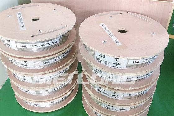 Άνευ ραφής SS316L ASTM A269 NACE MR0175/ISO15156 SS υδραυλική σπείρα σωλήνων χάλυβα σωληνώσεων