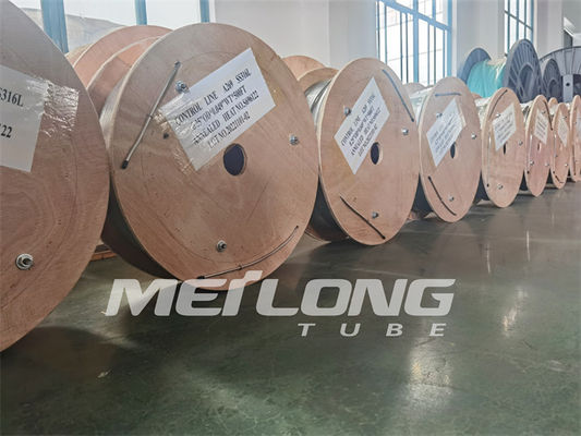 Τριχοειδής γραμμή ASTM A269 κραμάτων νικελίου 12000 μέτρα κουλουριασμένων τριχοειδές αγγείο γεωθερμικών σωληνώσεων