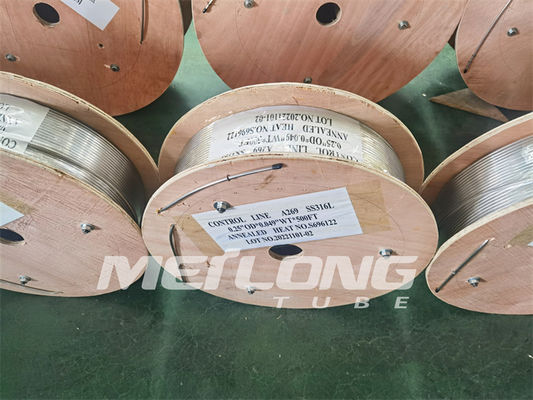 Τριχοειδής γραμμή ASTM A269 κραμάτων νικελίου 12000 μέτρα κουλουριασμένων τριχοειδές αγγείο γεωθερμικών σωληνώσεων